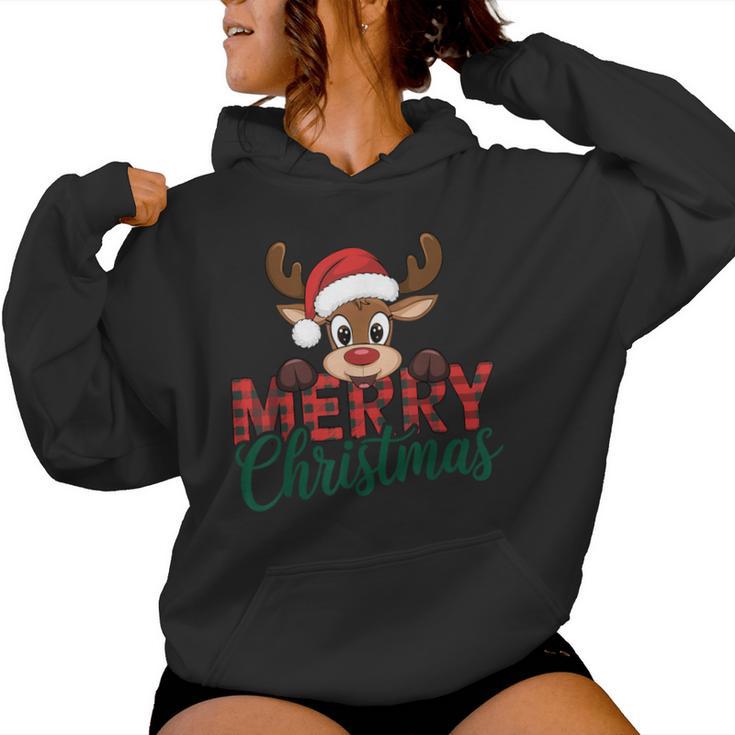 Merry Christmas Reindeer Christmas Family Women Kapuzenpullover für Damen