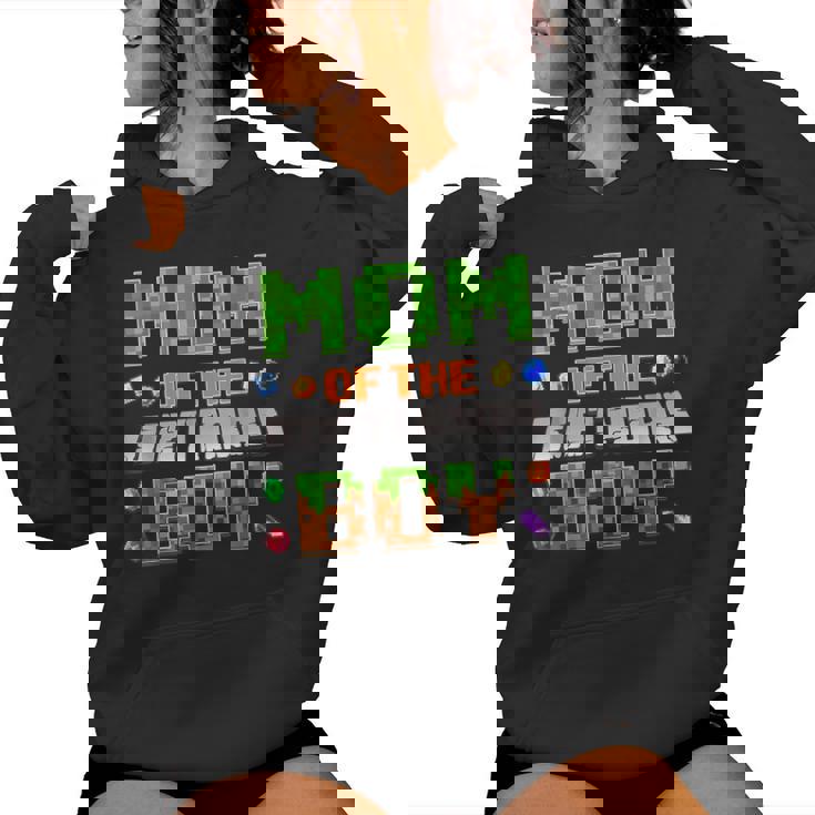 Mom Of The Birthday Boy Party Video Gamer Pixel Number Women Hoodie