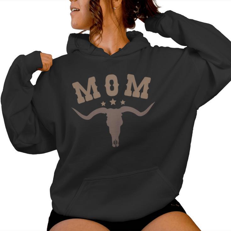 Mom Skull Highland Cow Boy Western Rodeo Family Matching Women Hoodie
