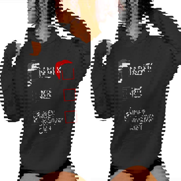 Naughty Nice Innocent Until Guilty Christmas Christmas Sweat à capuche femme