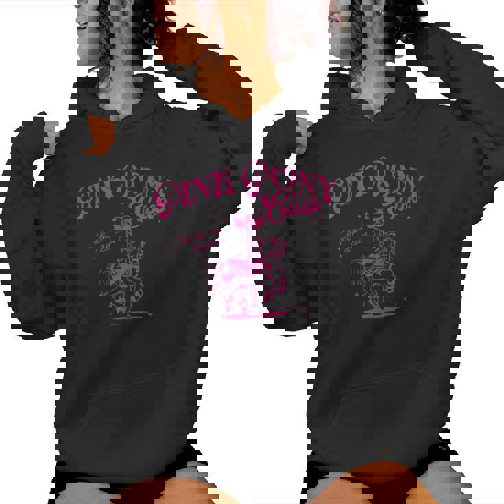 Pony And Heels Lover Pink Girls Clubs Disco Retro Western Women Hoodie
