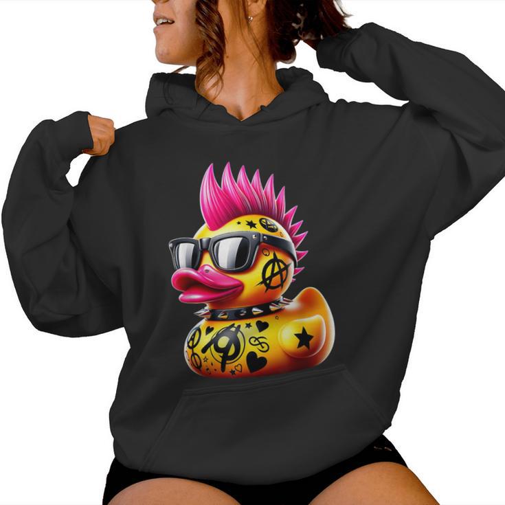 Punk Duck Duckling Punk Rocker Animal Lover Kapuzenpullover für Damen