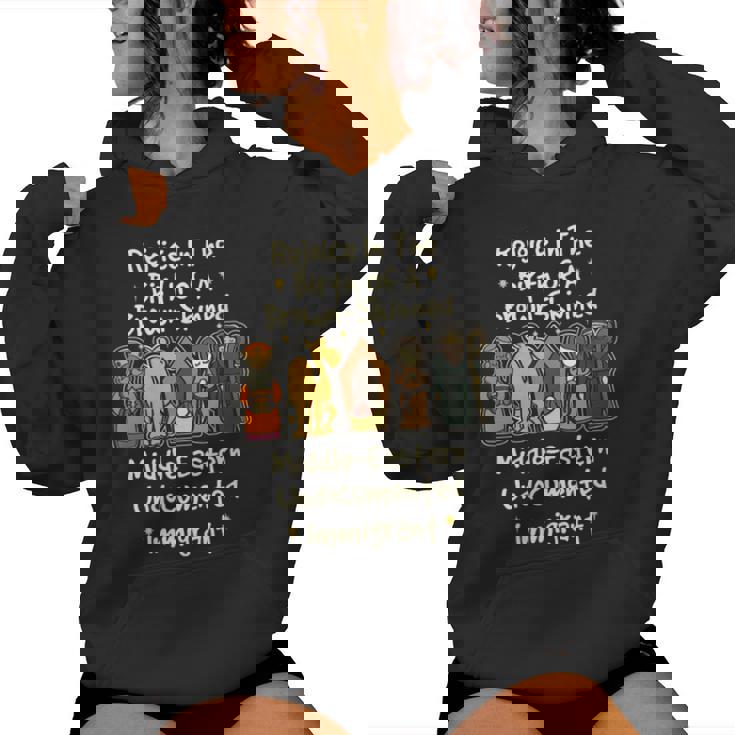 Rejoice In The Birth Of A Brown Skinned Middle Eastern Faith Women's Hoodie