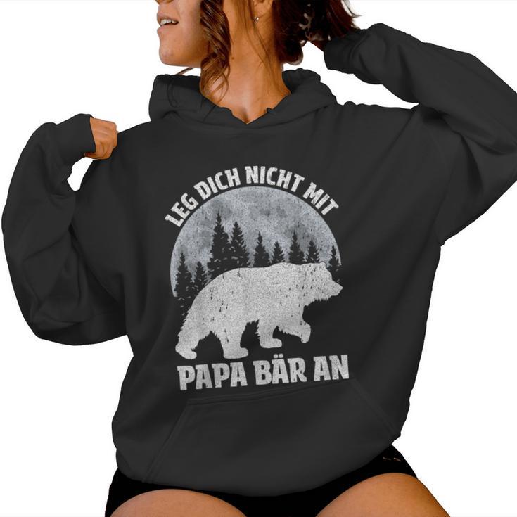 Retro Father Baby Son Daughter Bear Dad Father's Day Father Kapuzenpullover für Damen