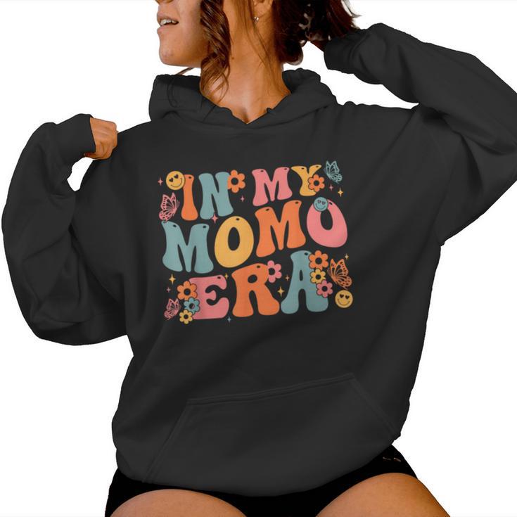 Retro Groovy In My Momo Era Baby Announcement Women Hoodie