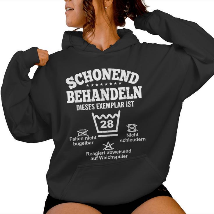 Schonend Behandeln 28 Birthday Man Woman Decoration 28 Years Kapuzenpullover für Damen