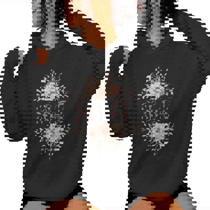 Subtle Anti Trump 8647 Flower Floral Boho President Liberal Women Hoodie