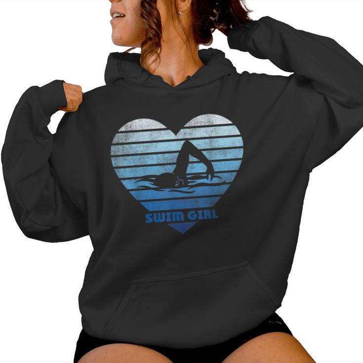 Swimm Girl Swimmer Swimming Girls' Kapuzenpullover für Damen