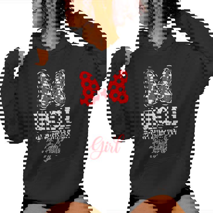 Uncle Of The Birthday Girl Cute Pink Bow Family Matching Women Hoodie