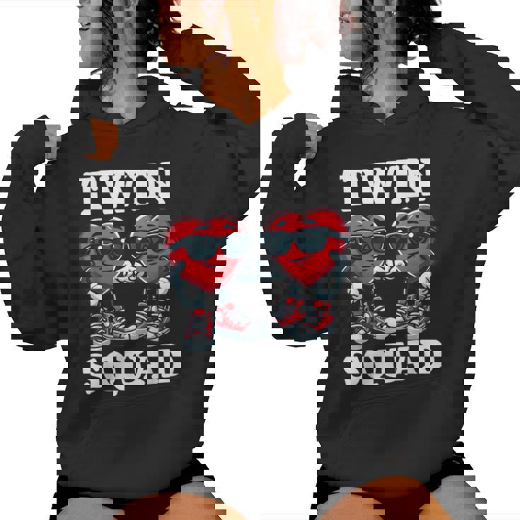 Valentines Day Twin Boys Or Twin Girls Heart Brother Sister Women Hoodie
