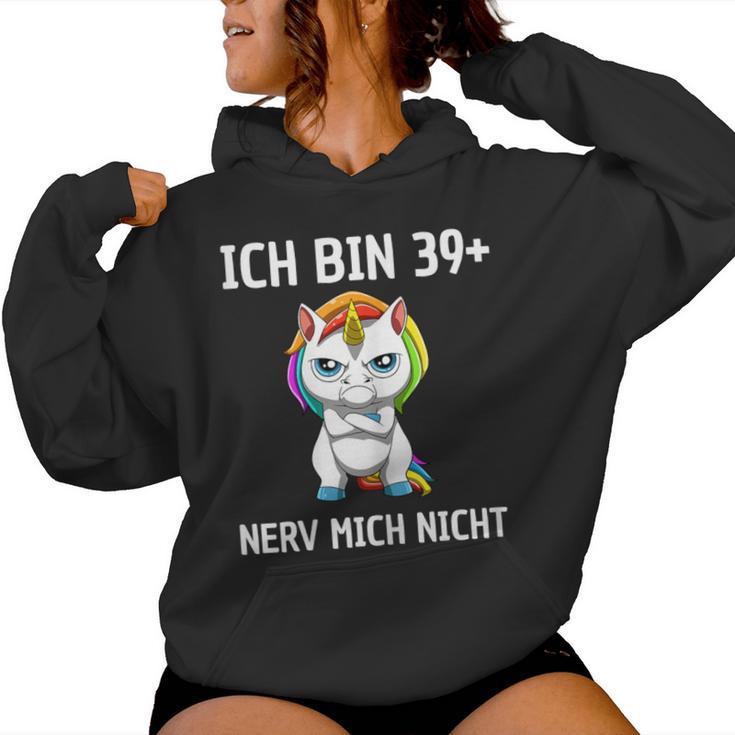 Women's 40Th Birthday Woman Unicorn 40 Year Old Idea Kapuzenpullover für Damen