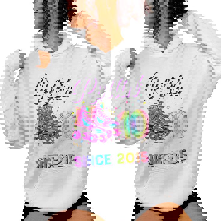 10Th Birthday Girl 10 Year Old Roller Skate Skating Women Hoodie