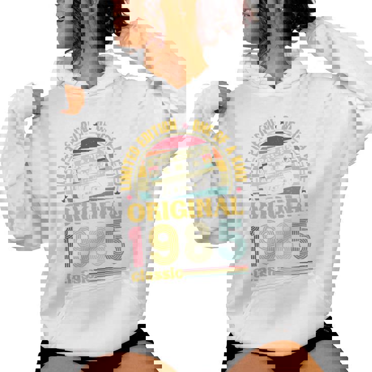 40 Cumpleaños 40 Años Hombre Intage 1985 Regalo Manga Larga Sudadera con capucha para mujer