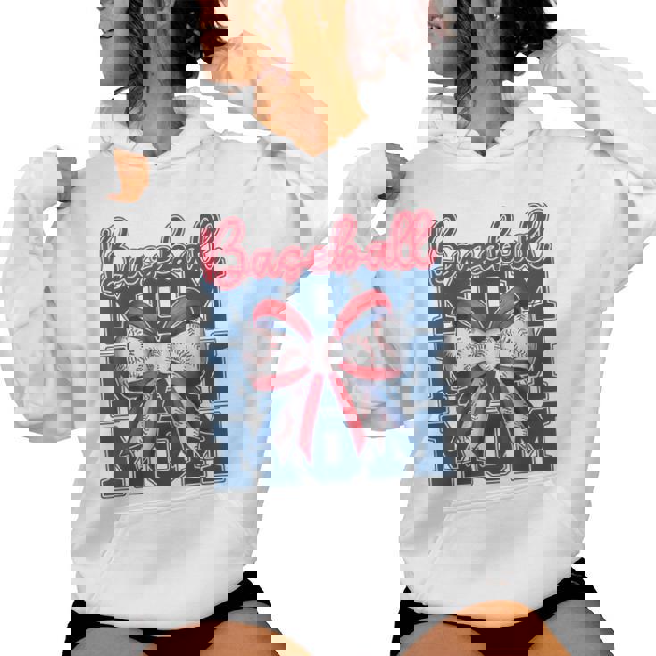 Baseball Mom Coquette Bow Sport Mama Women Hoodie