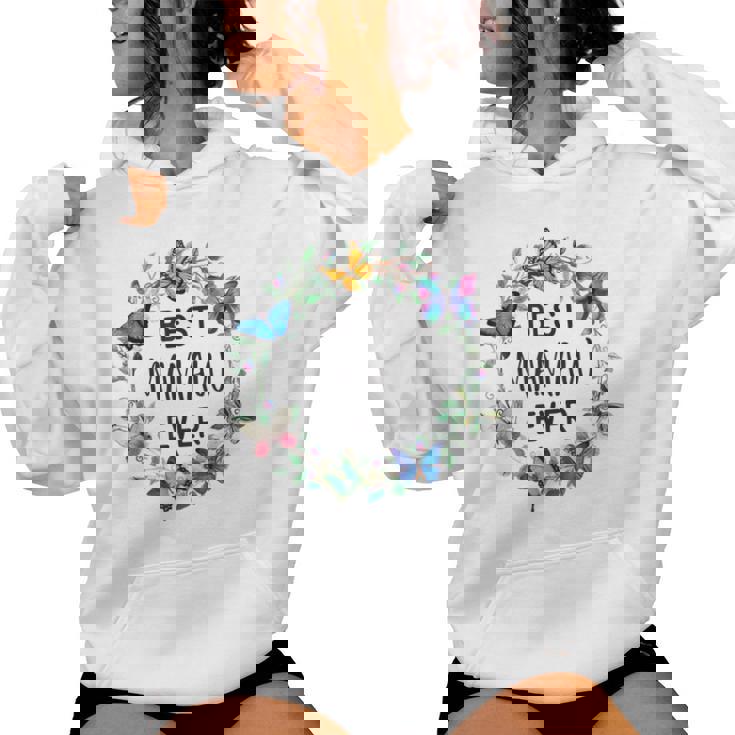 Best Mamaw Ever Butterfly Floral Personalized Name Women Hoodie