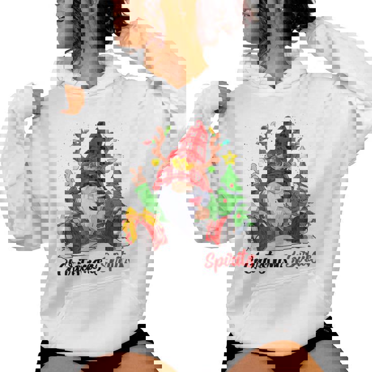 Christmas Spirits Gnome With Wine Family Christmas Women Women's Hoodie
