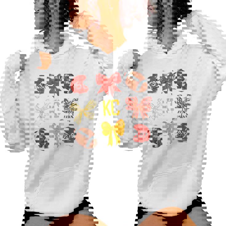 Coquette Bow Go Cheer Kansas City Pride Cheerleader Girls Women Hoodie