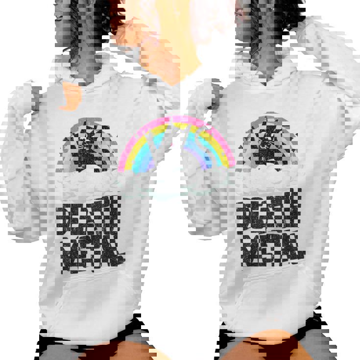 Death Metal Cat Satanic Banda De Punk Rock Para Niños Metal Rainbow Sudadera con capucha para mujer