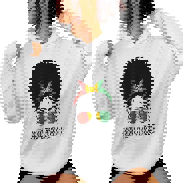 Educator African Women Messy Bun History Month Culture Women's Hoodie