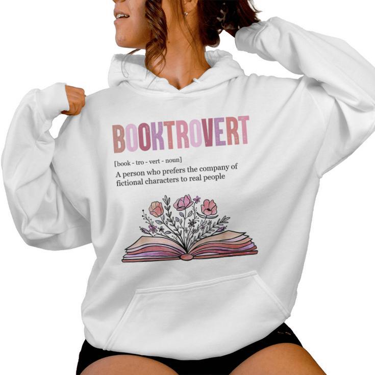 Booktrovert Definition Book Lovers Librarian Flowers Kapuzenpullover für Damen