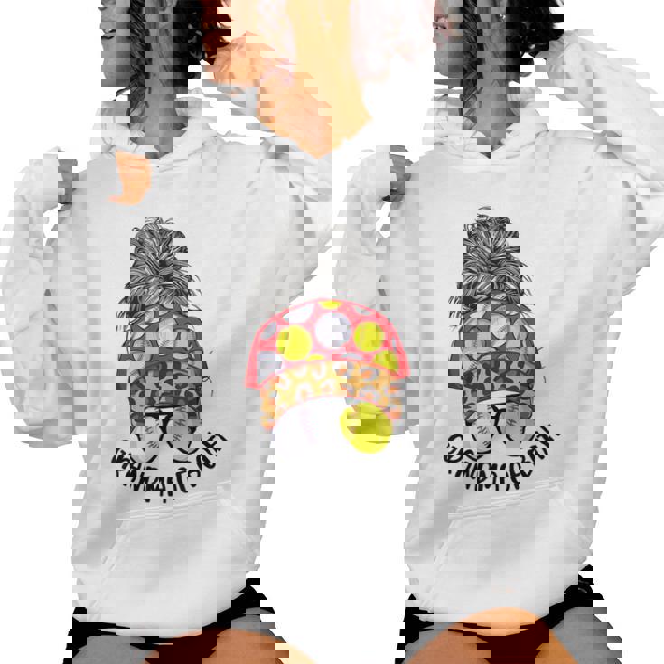 Grandma Of Both Messy Bun Softball Baseball Grandma Women Hoodie