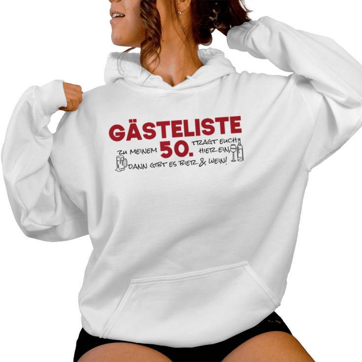 Guest List 50Th Guest List Guest Book 50Th Birthday Woman Man Kapuzenpullover für Damen