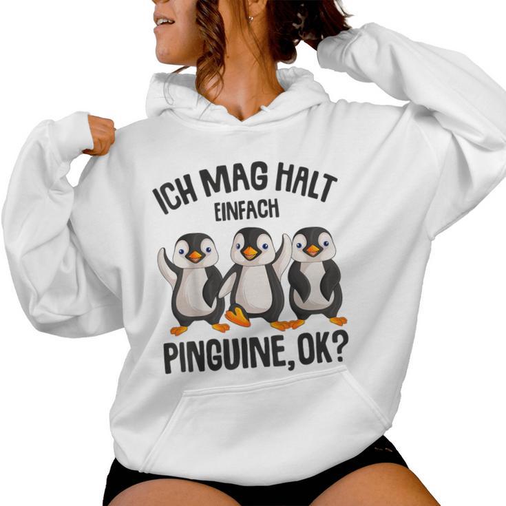 Ich Mag Halt Penguins Children's Girls' Penguin Kapuzenpullover für Damen