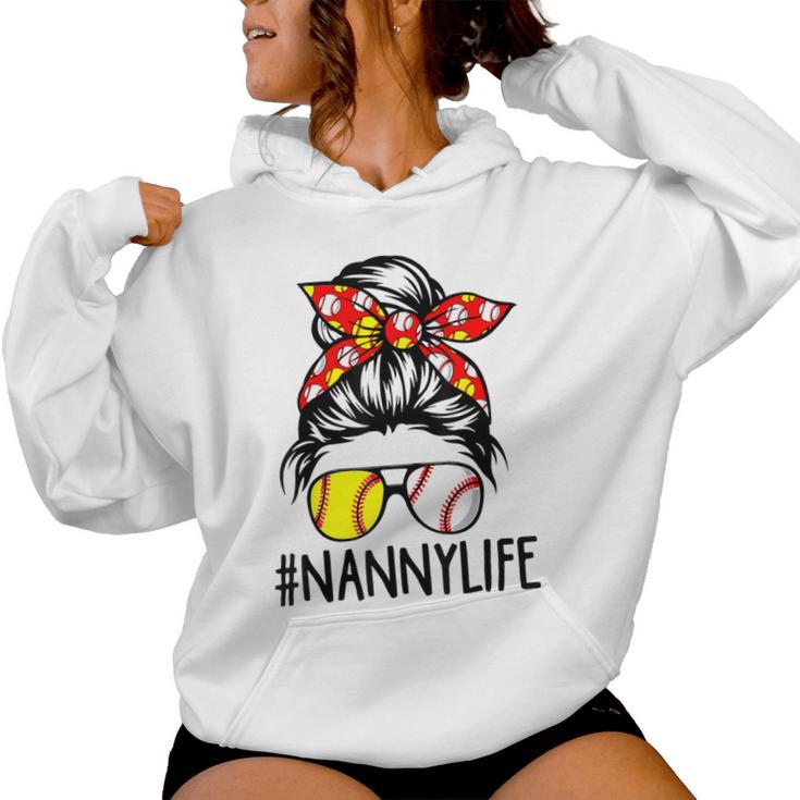 Nanny Life Softball Baseball  Women Hoodie