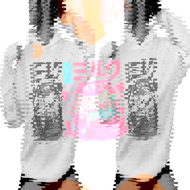 Niños Kawaii Cute Japanese Strawberry Milk Straw Anime For Girls Sudadera con capucha para mujer