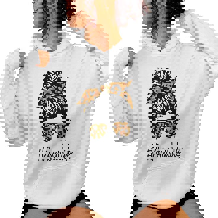 Nonni Leopard Messy Bun Mother's Day For Grandmothers Women Hoodie