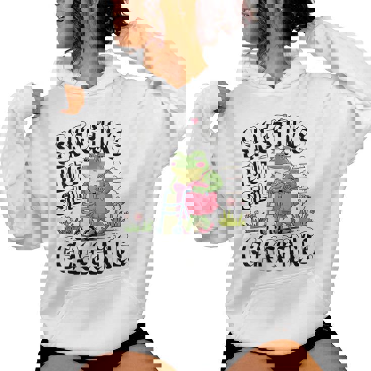 Sagging But Still Gagging Meme Frog Humor Girls Women Hoodie