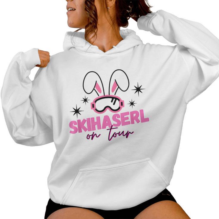 Skihaserl On Tour Apres Ski Bunny Ski Holiday Hut Gaudi Kapuzenpullover für Damen