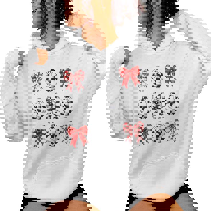 Soccer Coquette Bow Soccer Mama Soccer Mom Women Hoodie