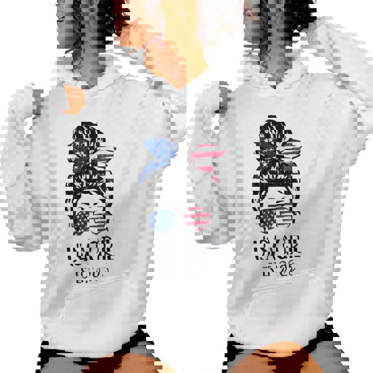 Us Citizen Est 2025 New Citizenship American Usa Girl 2025 Women Hoodie