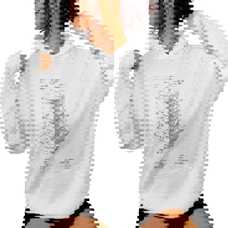 Vintage Patent Print 1885 Bee Hive Beekeeper Women Hoodie