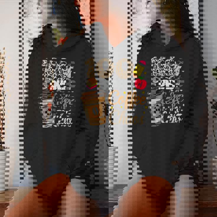 100 Days Of Coffee Chaos 100Th Day Of School Teachers Women Hoodie Gifts for Her