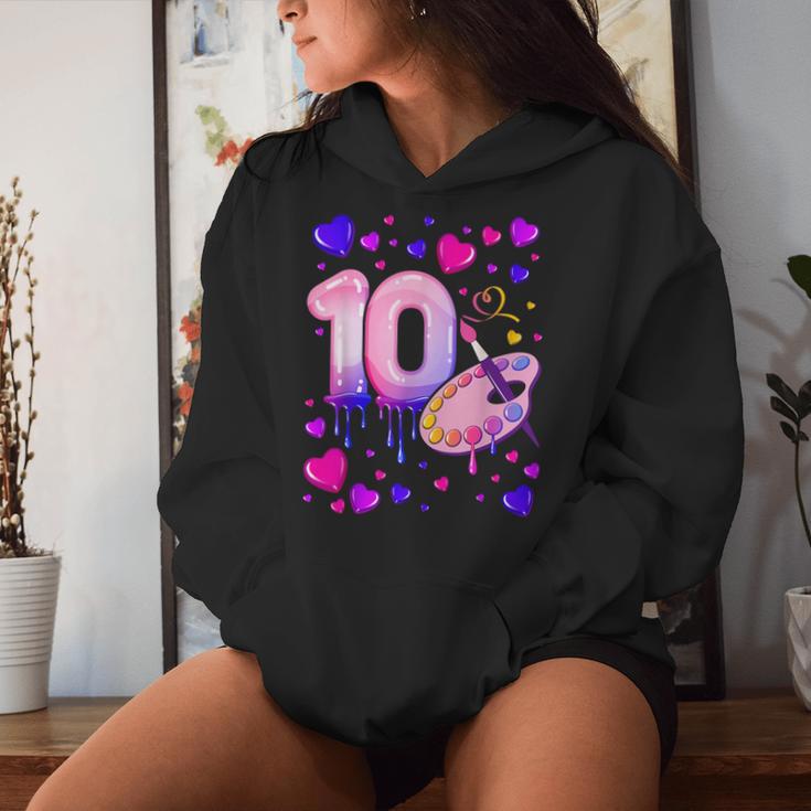 10Th Birthday Girl 10 Years Painting Number 10 Kapuzenpullover für Damen Geschenke für Sie