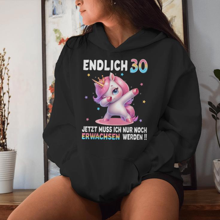 30Th Birthday Woman 30 Years Party Outfit Unicorn Kapuzenpullover für Damen Geschenke für Sie