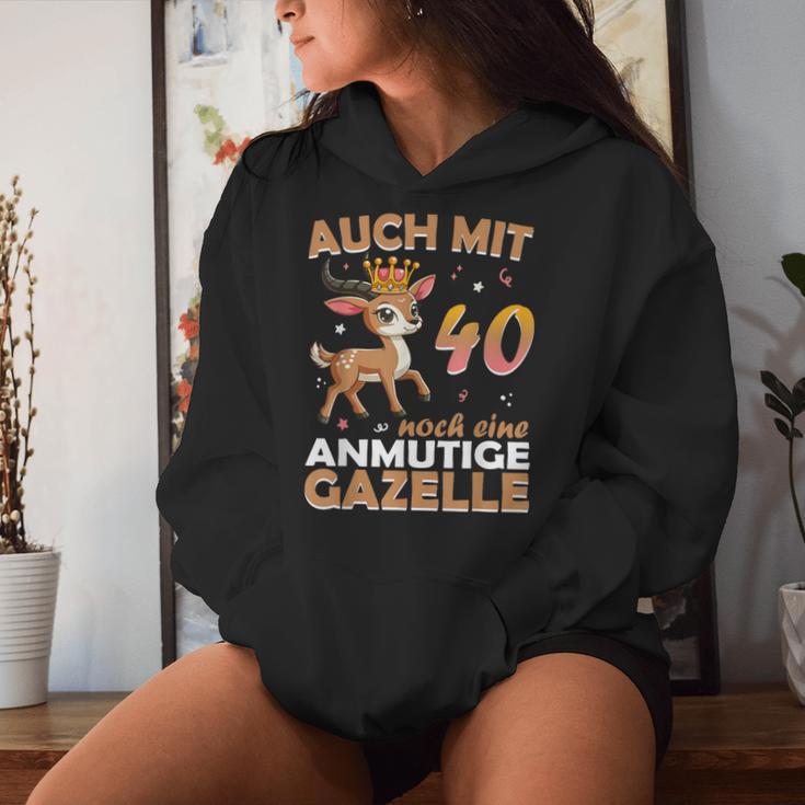 40 Geburtstag Frauen Damen Auch Mit 40 Jahre Noch Gazelle Kapuzenpullover für Damen Geschenke für Sie