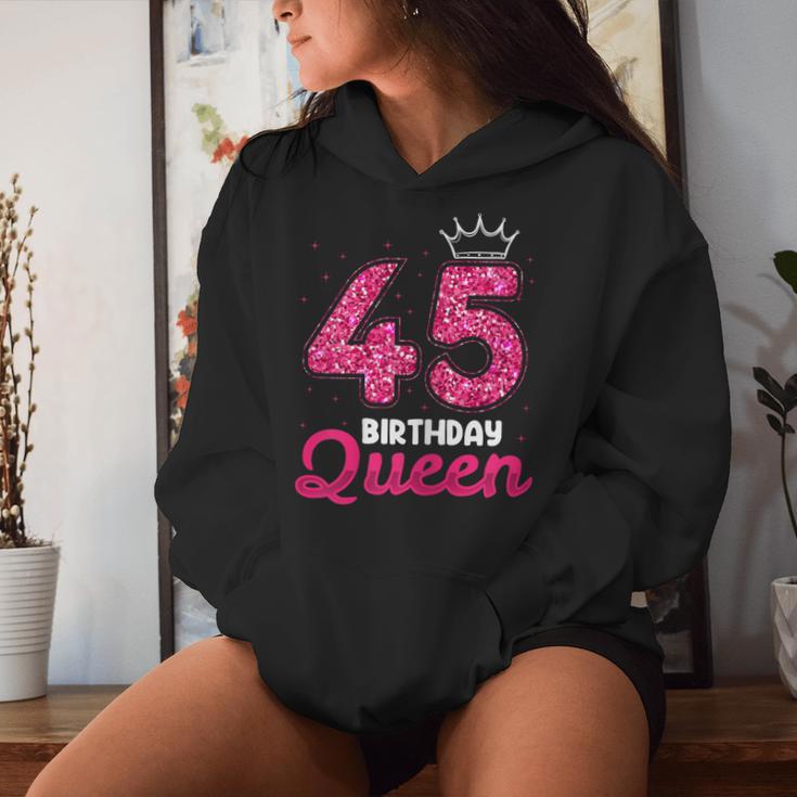 45 Geburtstag Süßes Krone Queen Für Frau 45 Jahre Kapuzenpullover für Damen Geschenke für Sie