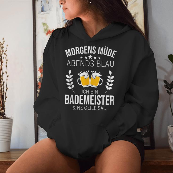 Bademeister Idea Swimming Pool Beer Sayings S Kapuzenpullover für Damen Geschenke für Sie