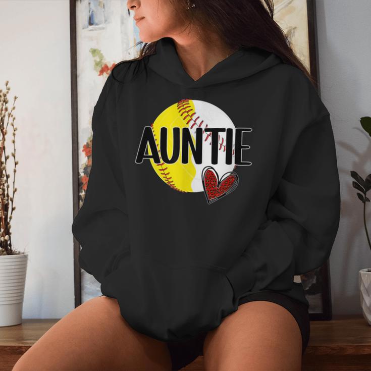 Baseball Softball Auntie Proud Softball Baseball Aunt Women Hoodie Gifts for Her
