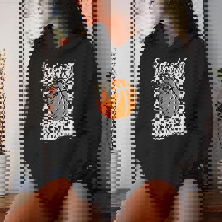 Basketball Mama Coquette Bow Game Day Sports Lover Mom Women Hoodie Gifts for Her