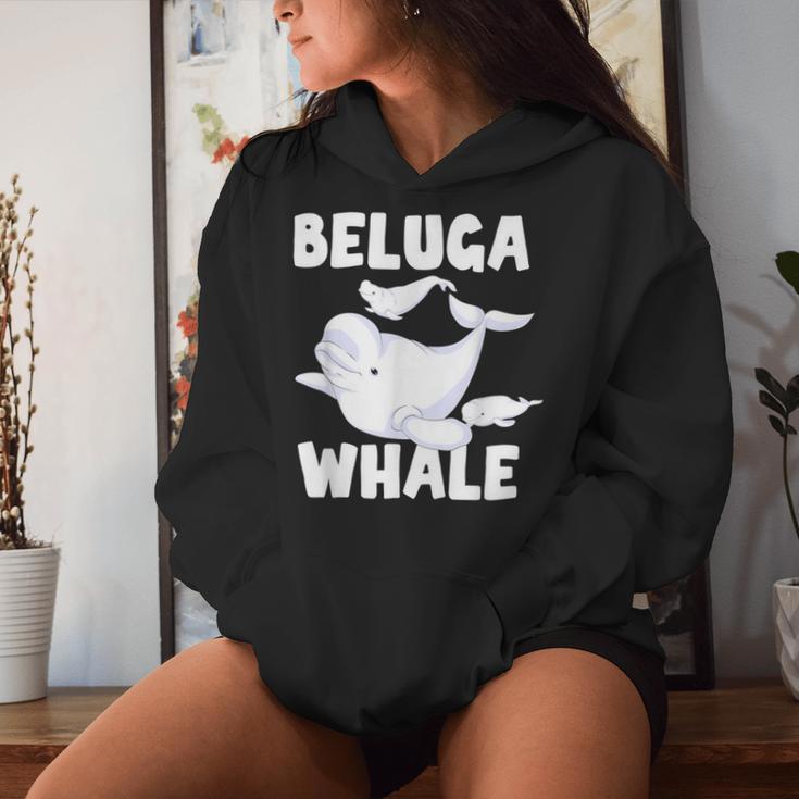 Beluga Whale Ocean Animal Lover Sea Animal Mammal Beluga Kapuzenpullover für Damen Geschenke für Sie