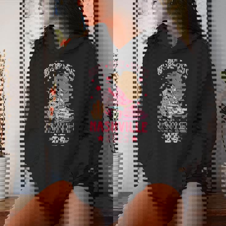 Boots Booze & Besties Nashville 2025 Girls Trip Drinking Women Hoodie Gifts for Her