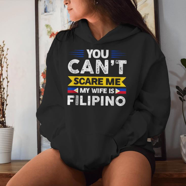 You Can't Scare Me My Wife Is Filipino Filipian Flag Kapuzenpullover für Damen Geschenke für Sie