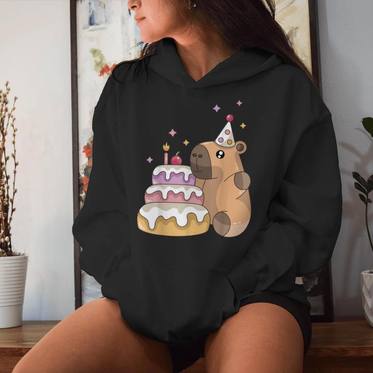 Capybara Cake Happy Birthday Animal Rodent Boy Girl Child Kapuzenpullover für Damen Geschenke für Sie