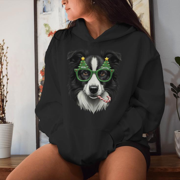 Christmas Tree Sunglasses Border Collie Christmas Women Kapuzenpullover für Damen Geschenke für Sie