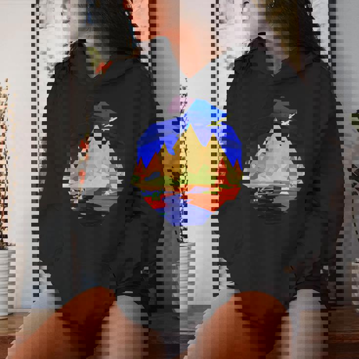 Conception De Paysage De Randonnée Montagne Arc-En-Ciel Sweat à capuche femme Cadeaux pour elle