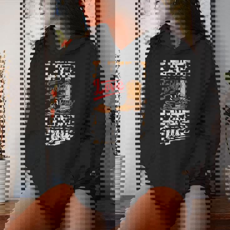 Cowboy Cowgirl Dancing Live Western Line Bailando Regalos Cuello Sudadera con capucha para mujer Regalos para ella